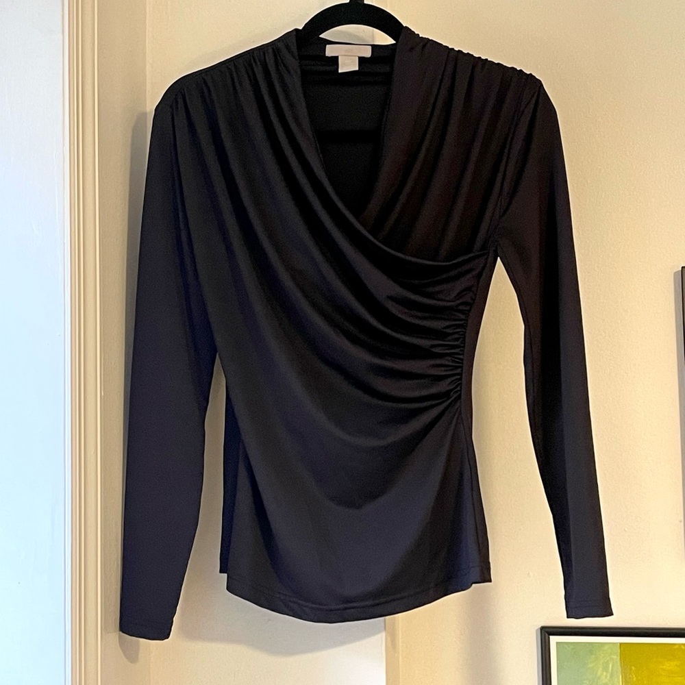 Women’s Black Wrap Blouse